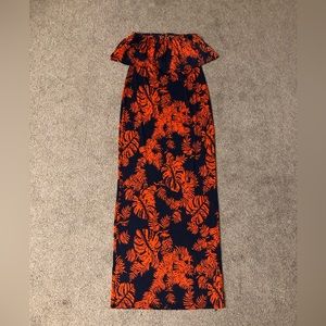 BOOHOO Tropical themed Palm Leaf Stretchy dress 8 Maxi party boho casual summer